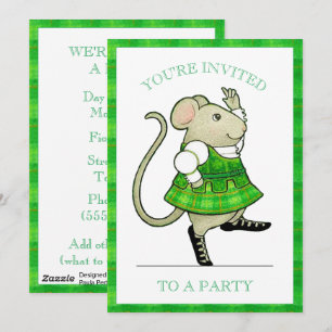 INVITACIÓN A FIESTA IRISH JIG MOUSE 5x7