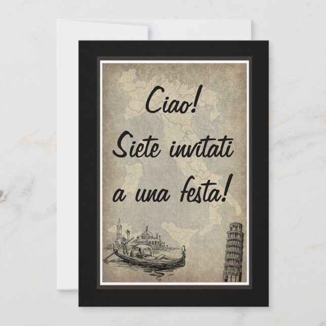 Invitación a fiesta italiana (Anverso)