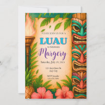 Invitación a Fiesta Luau, Invi Tiki Tropical Edita