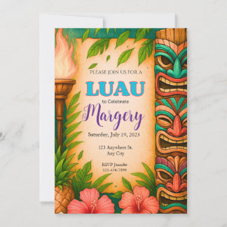 Invitación a Fiesta Luau, Invi Tiki Tropical Edita
