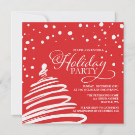 Invitación a fiesta navideña en árbol de Navidad y