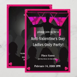 Invitación a fiesta nocturna anti Día de San Valen