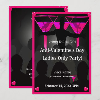 Invitación a fiesta nocturna anti Día de San Valen