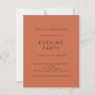 Invitación a Fiesta nocturno Boda de Terracotta Pr