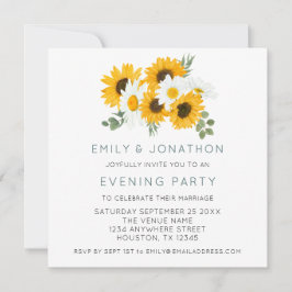 Invitación a Fiesta nocturno Boda girasol MINI
