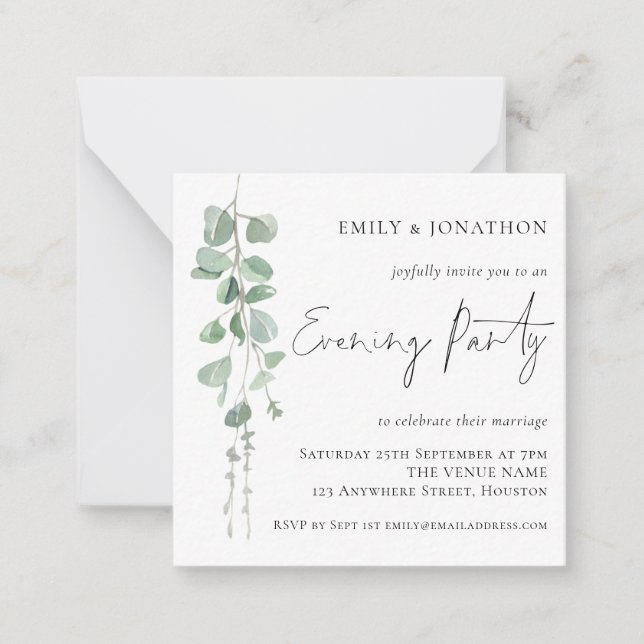 Invitación a Fiesta nocturno de Boda de TINY SIZE  (Anverso)