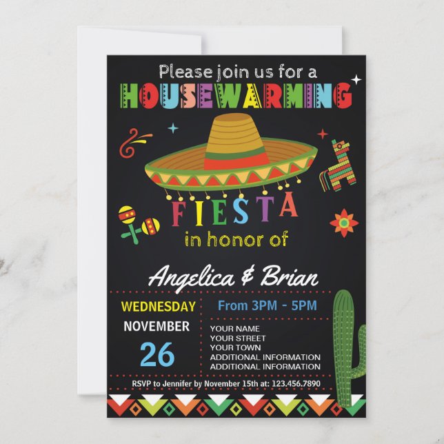 Invitación a Fiesta para Calentar la Casa (Anverso)