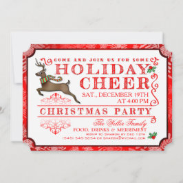Invitación a fiesta para Navidades de renos en vac