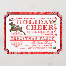 Invitación a fiesta para Navidades de renos en vac