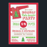 Invitación a fiesta para Navidades dulces feos<br><div class="desc">Celebra la temporada con un estilo glamuroso con una divertida fiesta de feriado de Ugly Sweater. Invite a los huéspedes a que lleven el suéter más horrible de sus Navidades y a que se unan a la diversión de este popular fiesta temático de vacaciones. Presenta un suéter realmente feo y...</div>