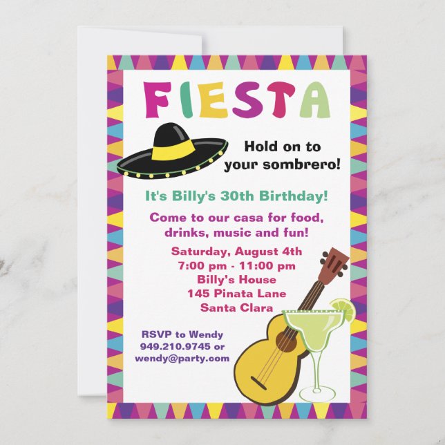 Invitación a Fiesta Party (Anverso)