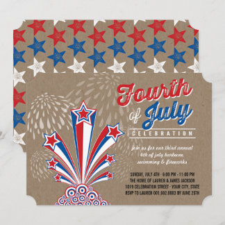 Invitación a Fiesta patriota de fuegos artificiale