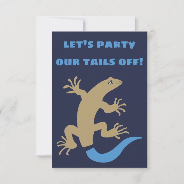 Invitación a Fiesta personalizado de Blue Tails Sk (Anverso)