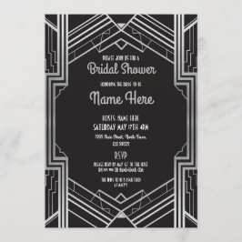 Invitación a Fiesta plateado del Art Deco de 1920