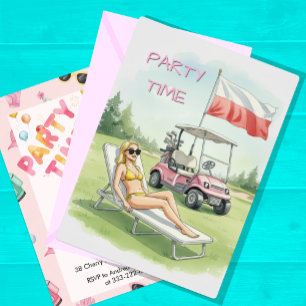 Invitación a fiesta polaca, golf, Polonia, cumplea