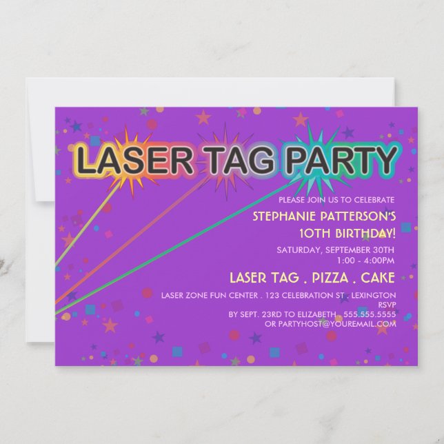 Invitación a fiesta por cumpleaños de etiqueta lás (Anverso)