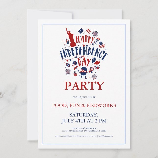 Invitación a fiesta por el Día de la Independencia (Anverso)