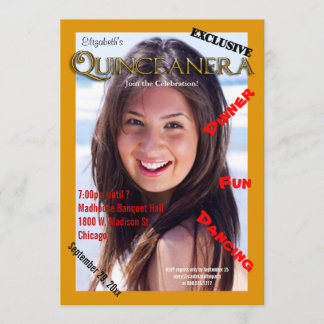 Invitación a Fiesta Quinceanera, estilo Revista Pe