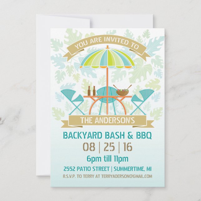 Invitación a Fiesta Retro de Verano (Anverso)