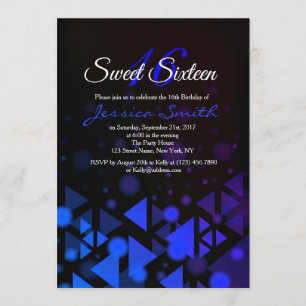Invitación a Fiesta Royal Blue Sweet 16
