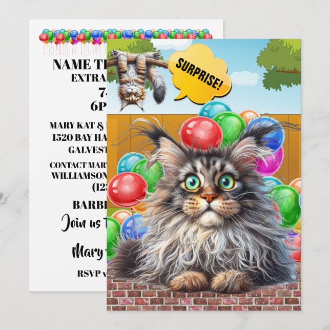 INVITACIÓN A FIESTA SORPRESA (Anverso / Reverso)