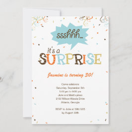 Invitación a fiesta sorpresa de Confetti Shower