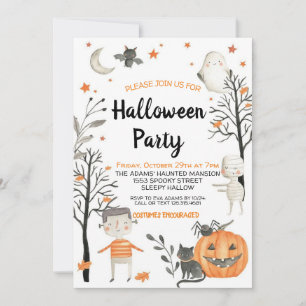 Invitación a fiesta Spooktacular Cute Halloween