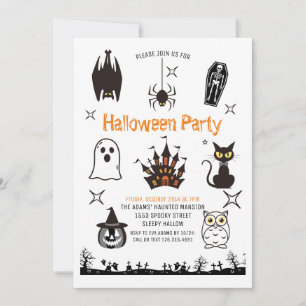 Invitación a fiesta Spooktacular Cute Halloween