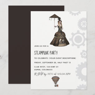 Invitación a fiesta Steampunk