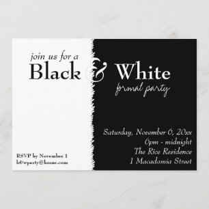 Invitación a fiesta temática Black and White 2