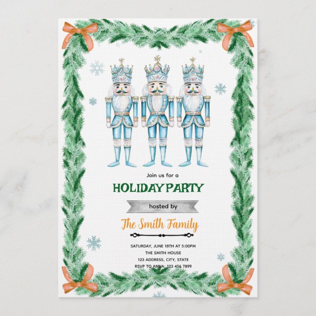 invitación a fiesta temática de Cascanueces (Anverso)