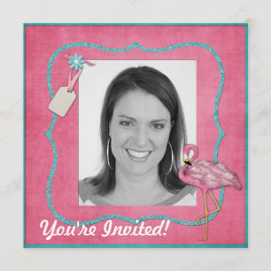 Invitación a fiesta temática de Flamingo