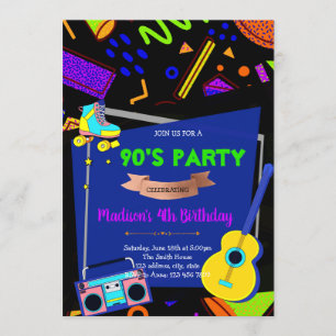 Invitación a fiesta temática de los 90 años