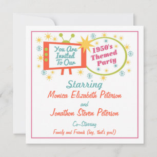 Invitación a fiesta temática de los años 50