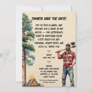 Invitación a fiesta temática de Lumberjack