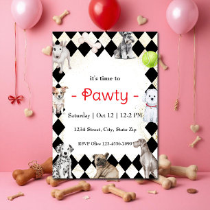 Invitación a fiesta temática de perro pimienta