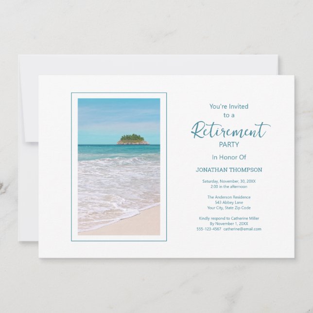 Invitación a fiesta temática de playa tropical de  (Anverso)