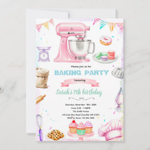 invitación a fiesta temática de repostería