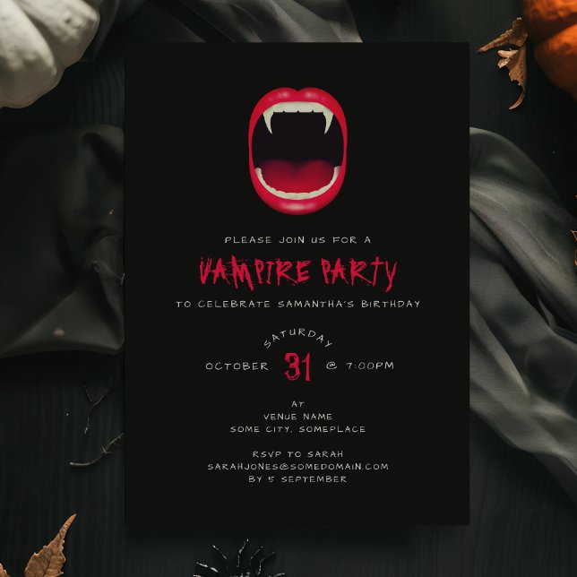 Invitación a fiesta temática de vampiros moderna e (Subido por el creador)