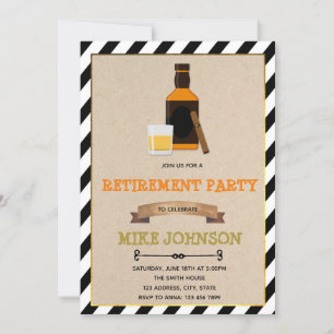 invitación a fiesta temática de vino y cigarros