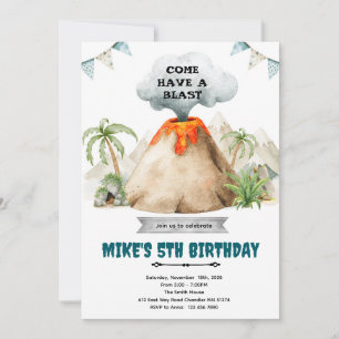 Invitación a fiesta temática de volcán