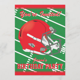 Invitación a fiesta temática del fútbol rojo - Edi