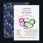 Invitación a fiesta temática divertida de Bingo Ba<br><div class="desc">Una fabulosa invitación para una fiesta de cumpleaños con tema de bingo para todo aquel que ame un juego de bingo con coloridas bolas de bingo que deletrean la palabra BINGO Una gran idea temática fiesta y es realmente fácil de personalizar con tus detalles personales de fiesta.</div>
