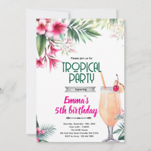 Invitación a fiesta tropical de Piña Colada