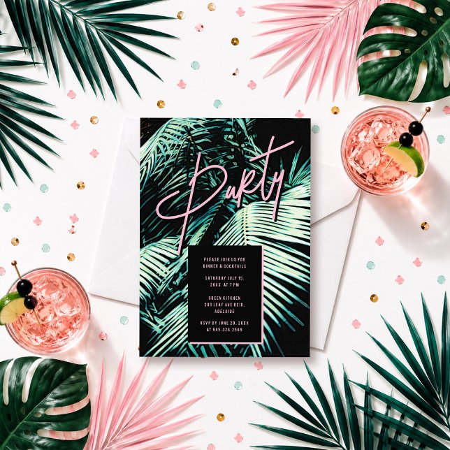 Invitación a Fiesta Tropical Hoja de Palma (Subido por el creador)