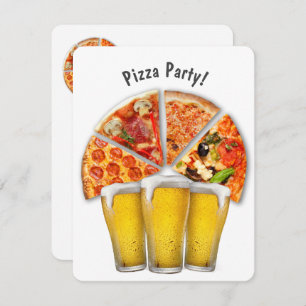 Invitación a Fiesta y cerveza pizza