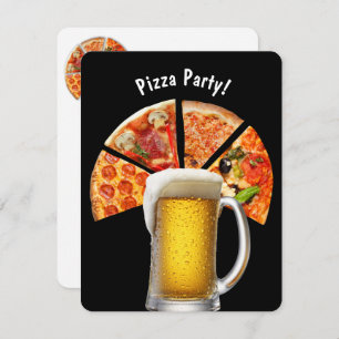 Invitación a Fiesta y cerveza pizza