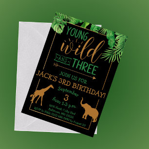 Invitación a fiestas de cumpleaños jóvenes, salvaj