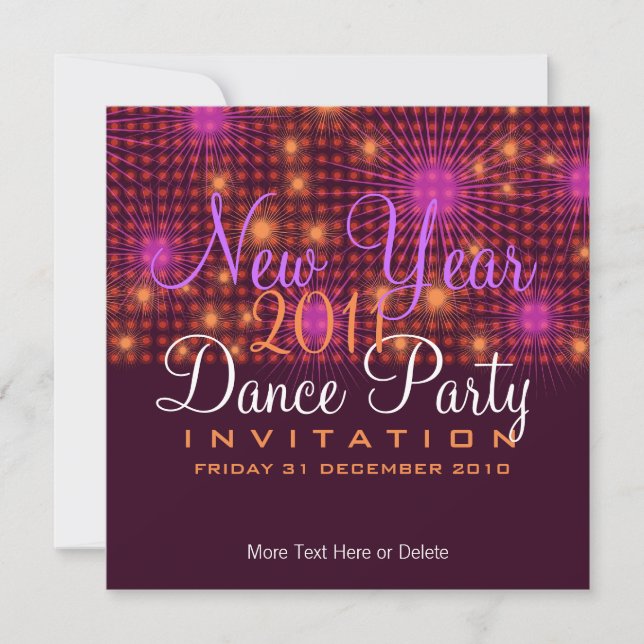 Invitación a Fiestas de danza de Año Nuevo (Anverso)