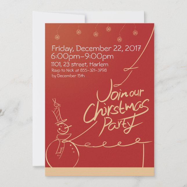 Invitación a fiestas de vacaciones de invierno par (Anverso)